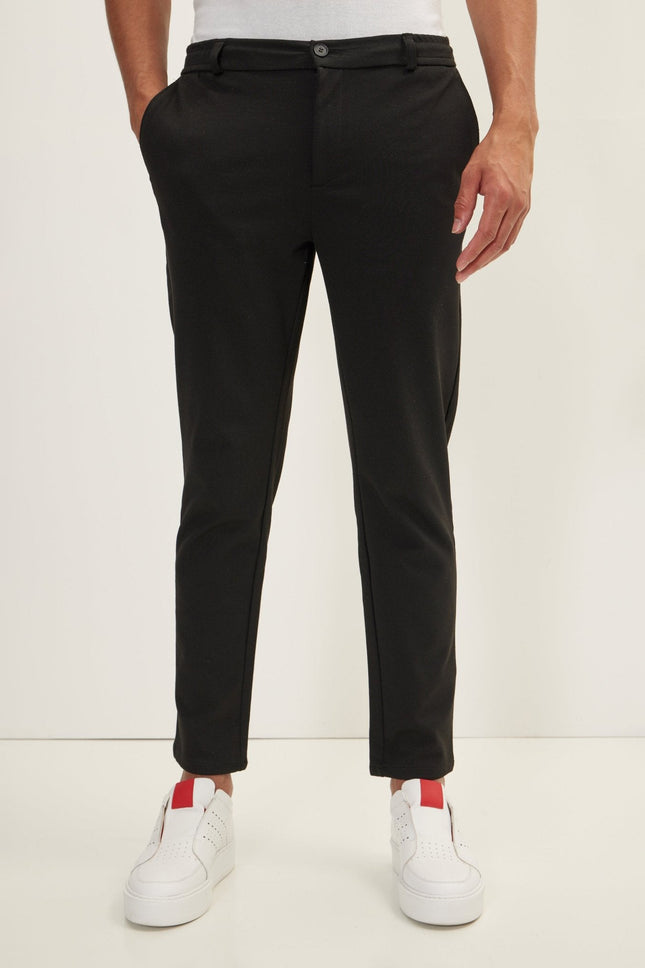 Men's Relaxed Pull-On Pants - Black | Ron Tomson
